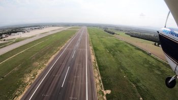 Take-off from the Girona-Costa Brava Airport in Spain