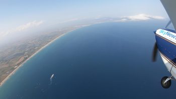 Crossing the Gulf of Roses on the Costa Brava in Spain