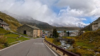 Switzerland to Italy via Splügenpass or Passo dello Spluga in Italian Switzerland to Italy via Splügenpass or Passo dello Spluga in Italian