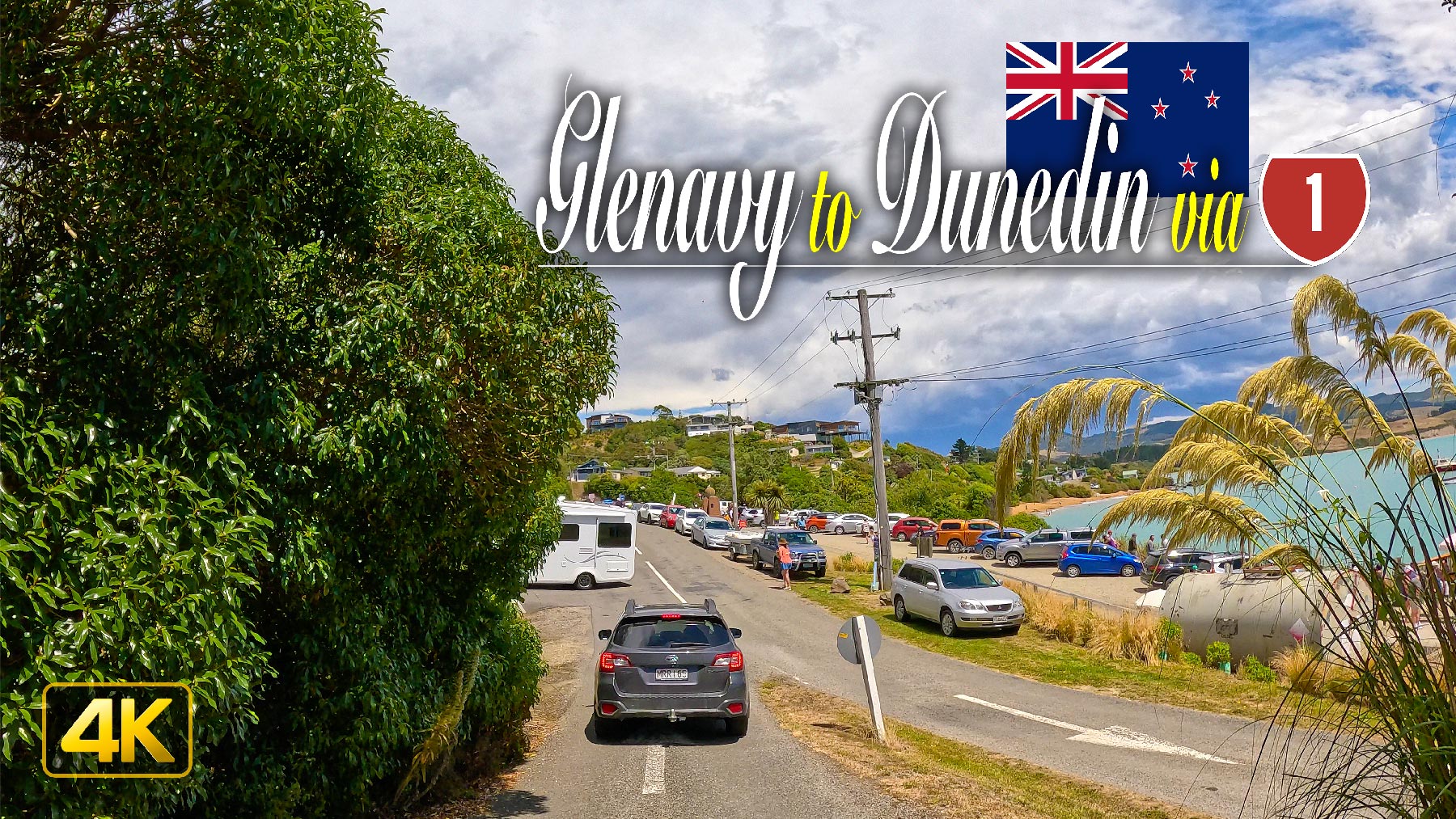 Driving from Glenavy to Dunedin on New Zealands South Island