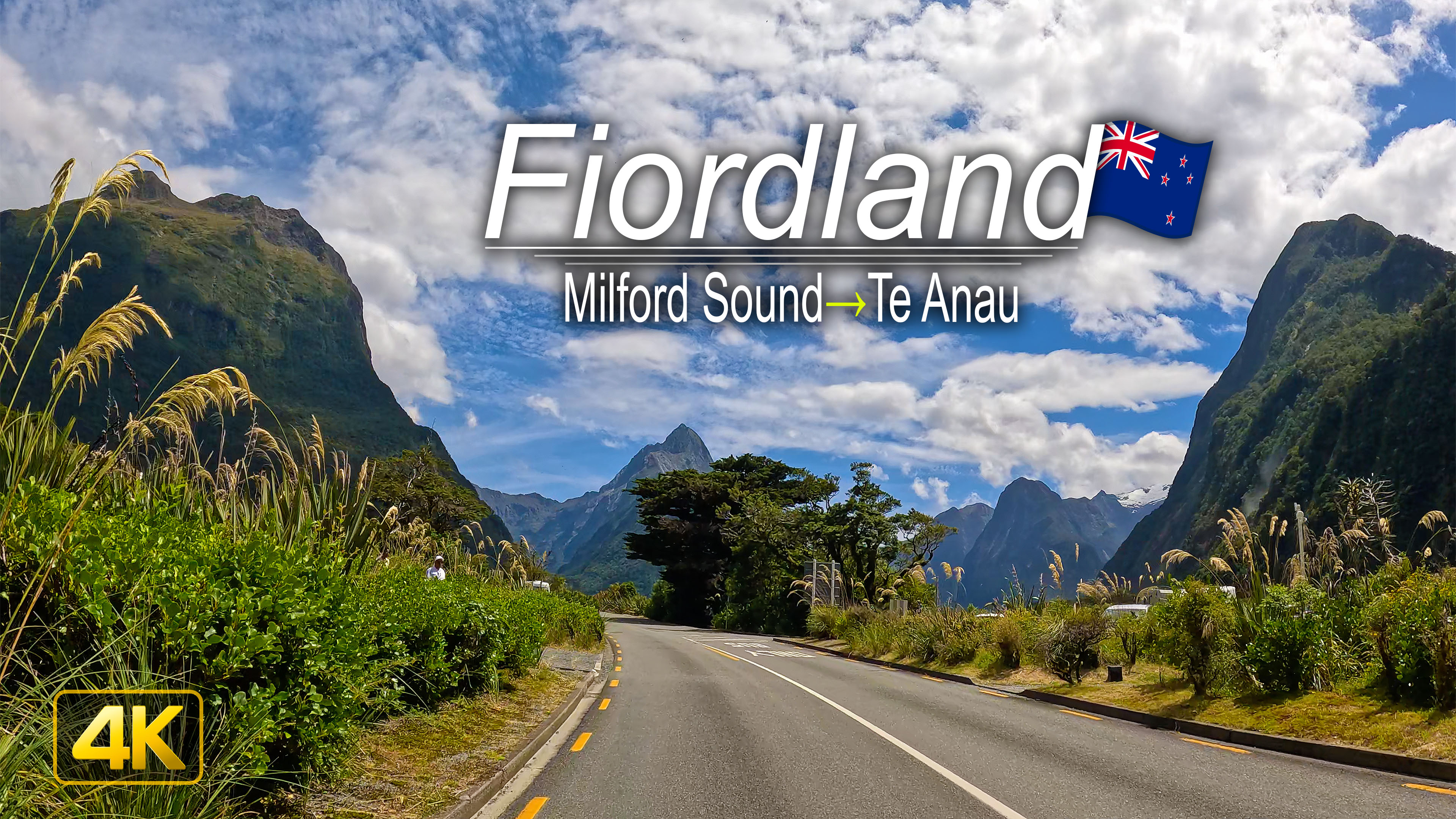 Driving from Milford Sound to Te Anau on New Zealand's South Island