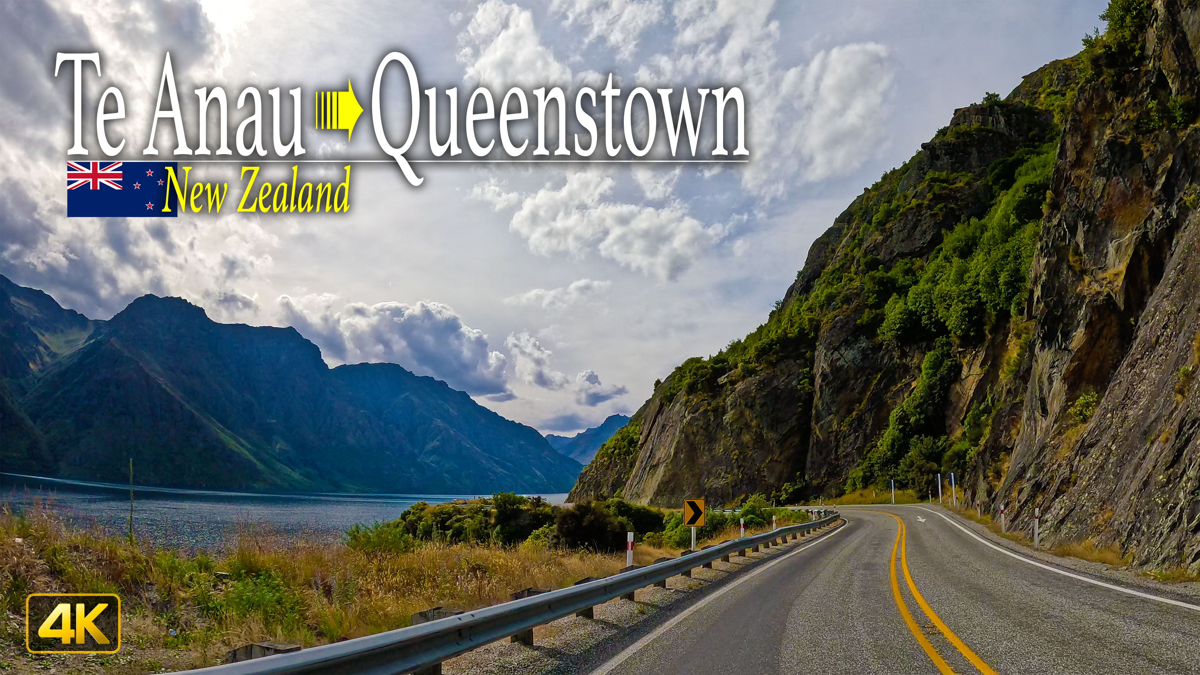 Driving from Te Anau to Queenstown on New Zealand's South Island