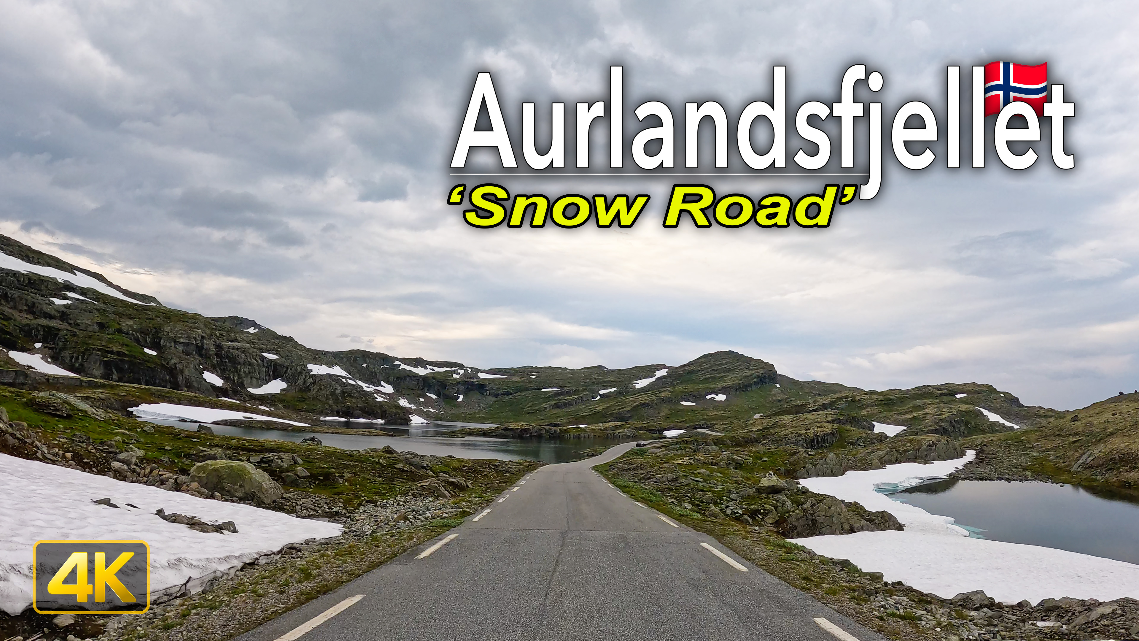 Driving from Flåm to Lærdal via Aurlandsfjellet Snow Road
